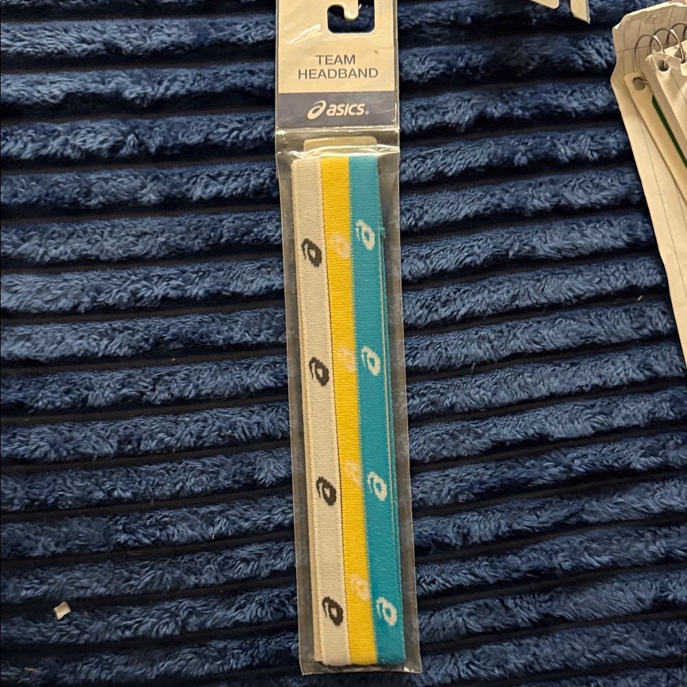 Asics Colorful Headband Trio - Yellow, Blue, Gray